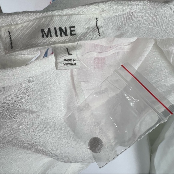 Mine White Smocked Embroidered Boho Cottagecore Dress Size Large - Picture 4 of 5